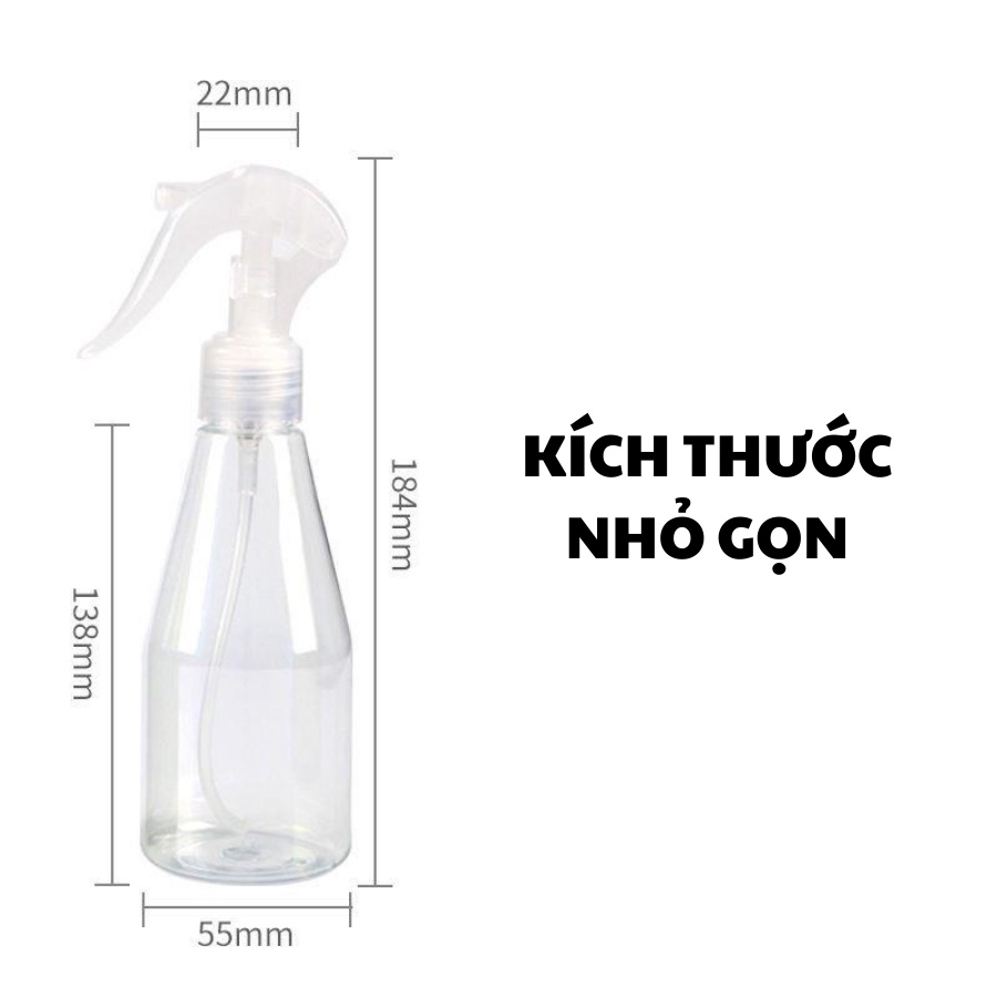 Bình Xịt Nước Phun Sương Mịn Và Đều,Thể Tích 250ml, Chất Liệu Nhựa Trong, Độ Bền Cao, Chịu Được va Đập, Dễ Sử Dụng......