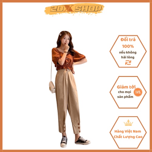 Set Bộ Tiểu Thư Chanh Xả Áo Von Lụa Quần Kaki Loại Dầy Dáng Bom Hot Trend