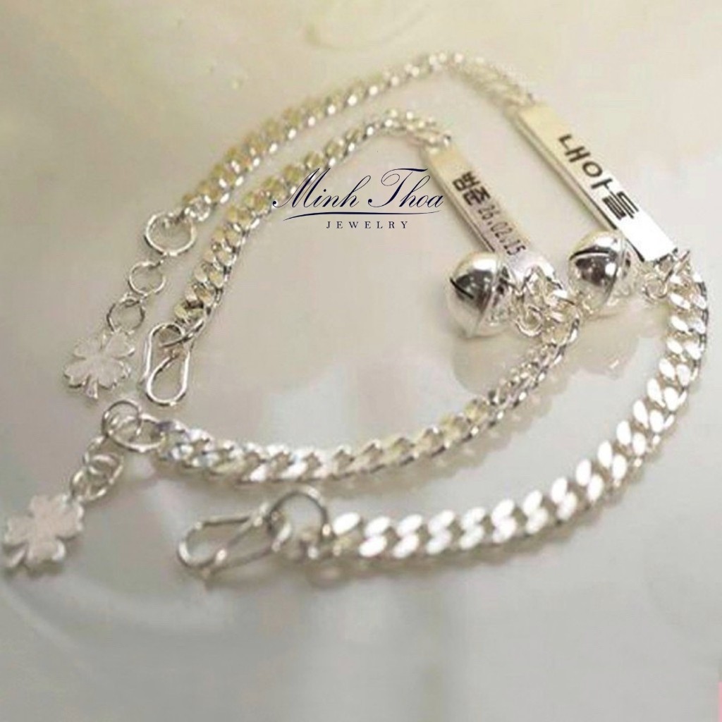 Lắc tay bạc khắc tên mẹ và bé, vòng tay bạc nam nữ vòng đôi ý nghĩa Minh Thoa JEWELRY