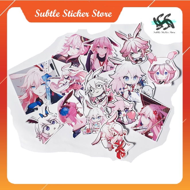 Sticker Yae Sakura Honkai Impact dán trang trí mũ bảo hiểm, vali, điện thoại, laptop...siêu đẹp