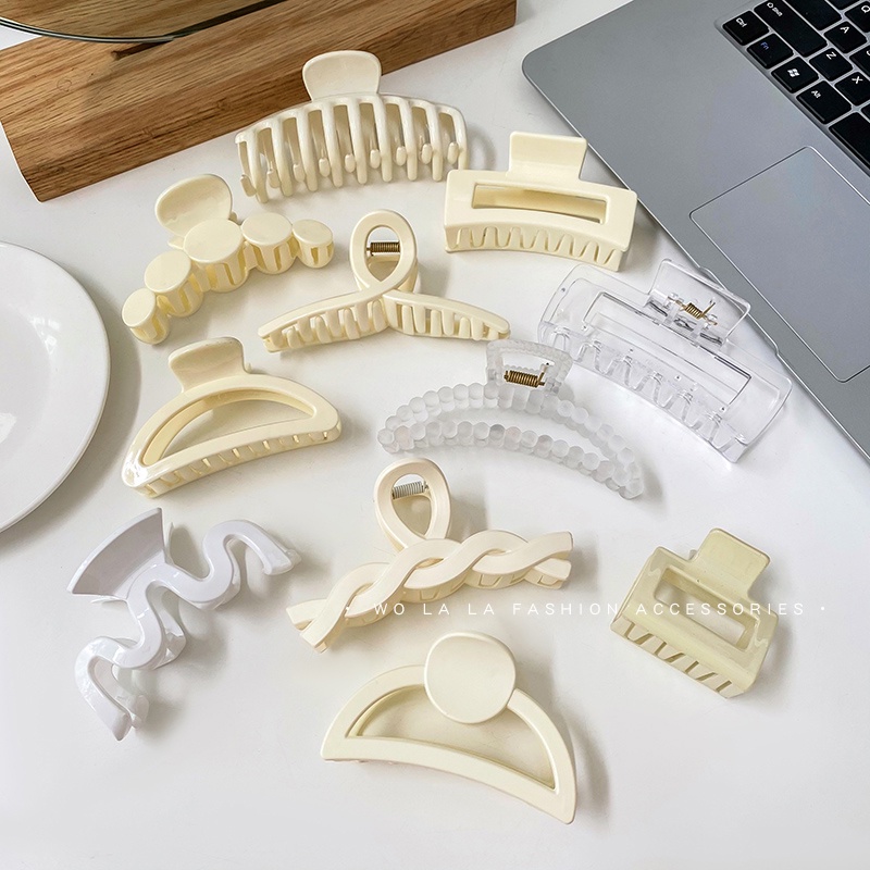 Kẹp tóc bằng nhựa acrylic đơn giản phong cách Hàn Quốc