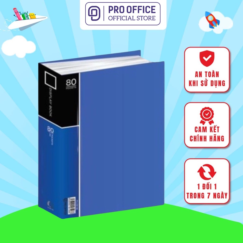 File Lá 80 Đựng Tài Liệu Q Seri PRO OFFICE Làm Từ Nhựa Mica, Bề Mặt Mịn, Viết Êm Tay PO-DB108