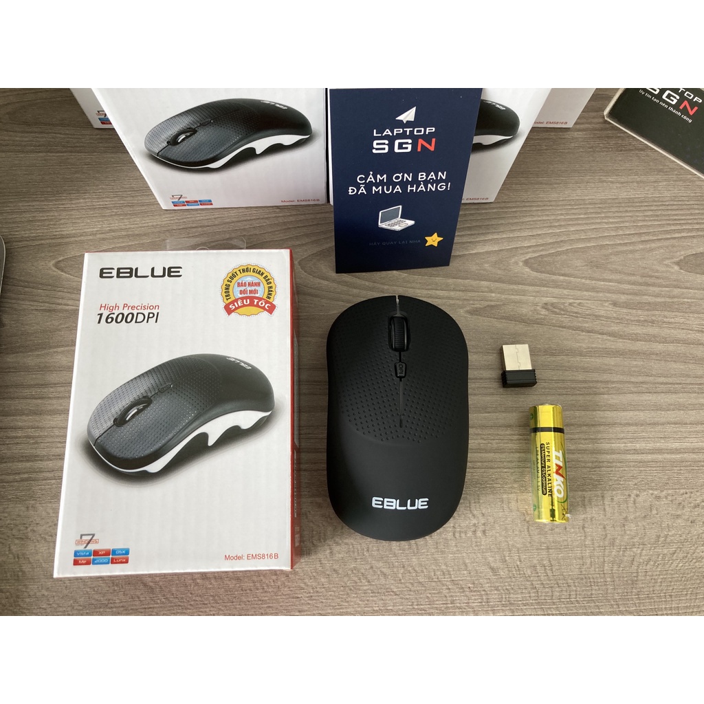 Chuột không dây EBLUE EMS816 Chính hãng, bấm êm, chạy mượt