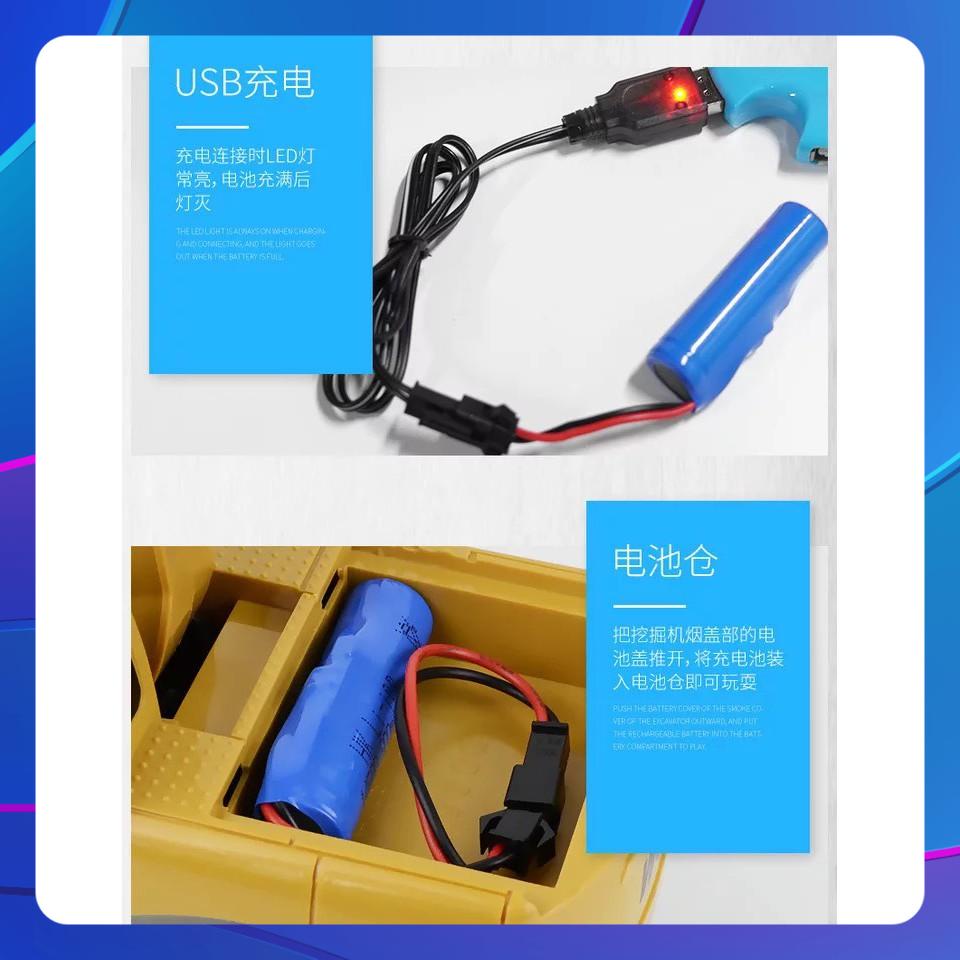 Xe múc điều khiển Gầu SẮT, bánh XÍCH, pin SẠC ,tỉ lệ 1:24