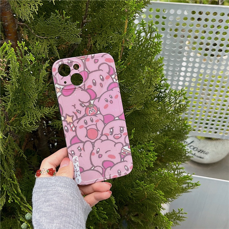 Ốp Điện Thoại IMD Mềm Họa Tiết Hoạt Hình Kirby Màu Hồng Cho IPhone13 12 11 Pro MAX X/XS XR XSMAX 7P/8P