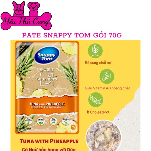Pate SNAPPY TOM Hương Vị Trái Cây Cho Mèo 70g-YÊU THÚ CƯNG