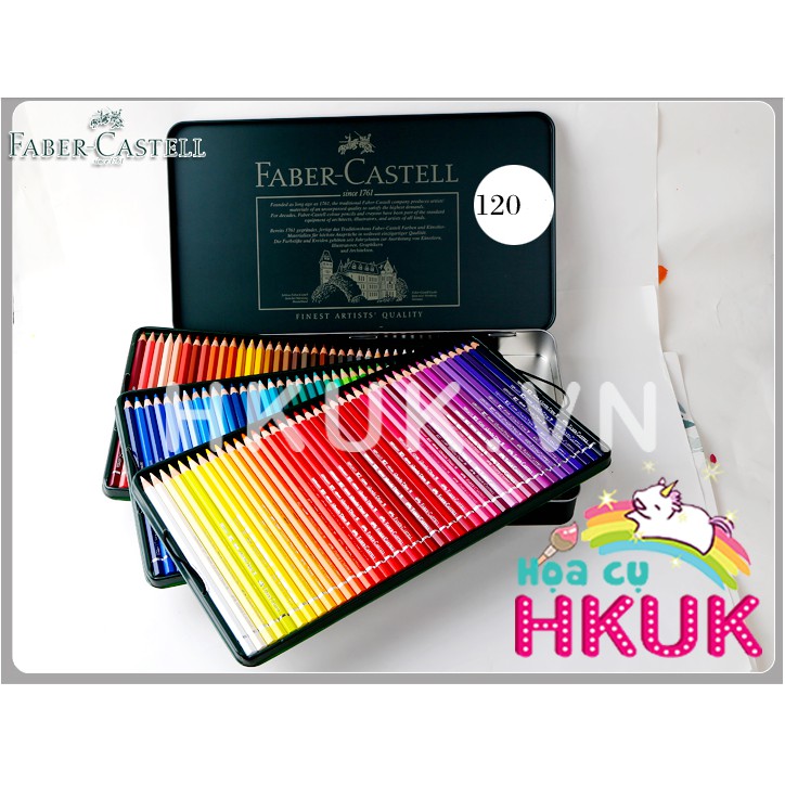 (Tặng kèm sổ vẽ) Chì màu nước Faber Castell Watercolour Pencils Albrecht Durer 60 /120 màu hộp thiếc Made in Germany