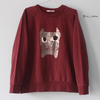 Áo Sweater Empolham màu đỏ đô size rộng cá tính [2hand hàng thumbnail