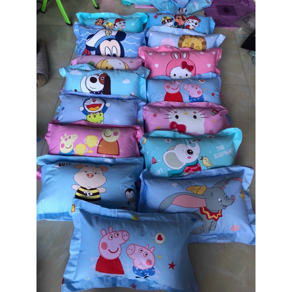 Gối Cotton 5D cho bé. Hàng 2 lớp, In hình thú dễ thương cho bé
