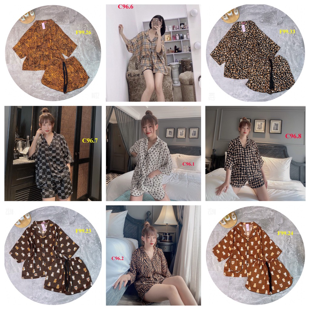 Đồ ngủ pijama Lụa Cánh dơi mango nữ Cao Cấp - Giá Tại Xưởng Vic's sản xuất đồ bộ