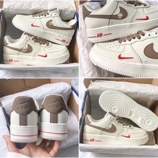 Giày thể thao N!kee trắng vạch nâu nâu, hàng full size 36-43