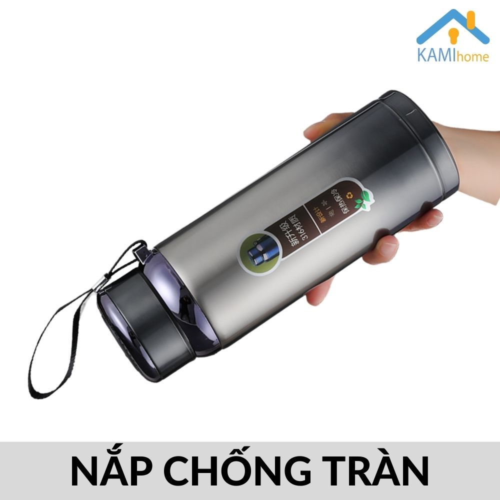 Bình nước giữ nhiệt lạnh và nóng nắp có màng lọc cỡ 800-1000ml inox 3 lớp mã 22048