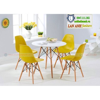 Combo bộ bàn cafe eames tròn DK 60 và 4 ghế