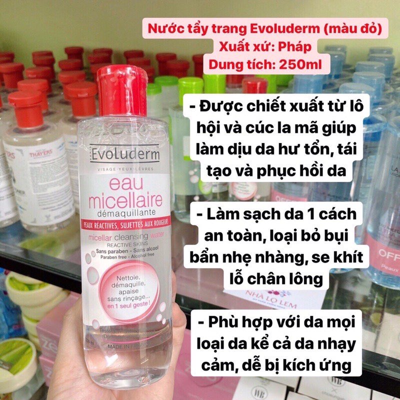 Nước tẩy trang Evoluderm Micellar Cleansing Water 250 ml.