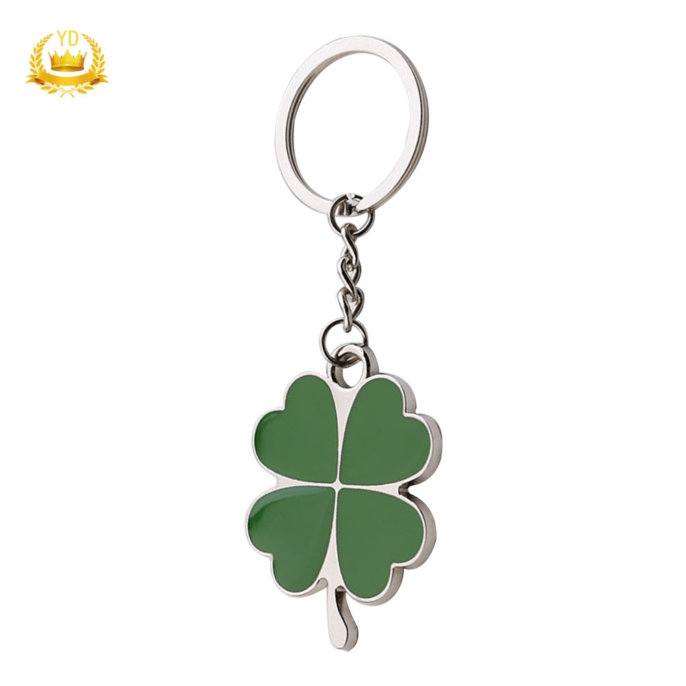 Móc Khóa Hình Cỏ Bốn Lá Bằng Thép Không Gỉ