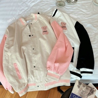 Áo khoác dù bomber thêu gấu chất mero xịn mịn - Shop3nunisex