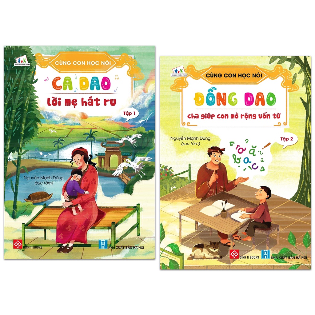 Sách - Cùng Con Học Nói (Trọn bộ 2 tập, lẻ tùy chọn Ca Dao và Đồng Dao, lẻ tùy chọn)