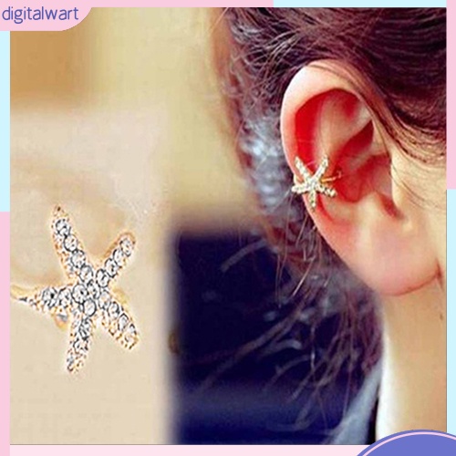 Khuyên Vành Tai Kim Loại Hình Sao Biển Đính Đá Dễ Thương Cho Nữ