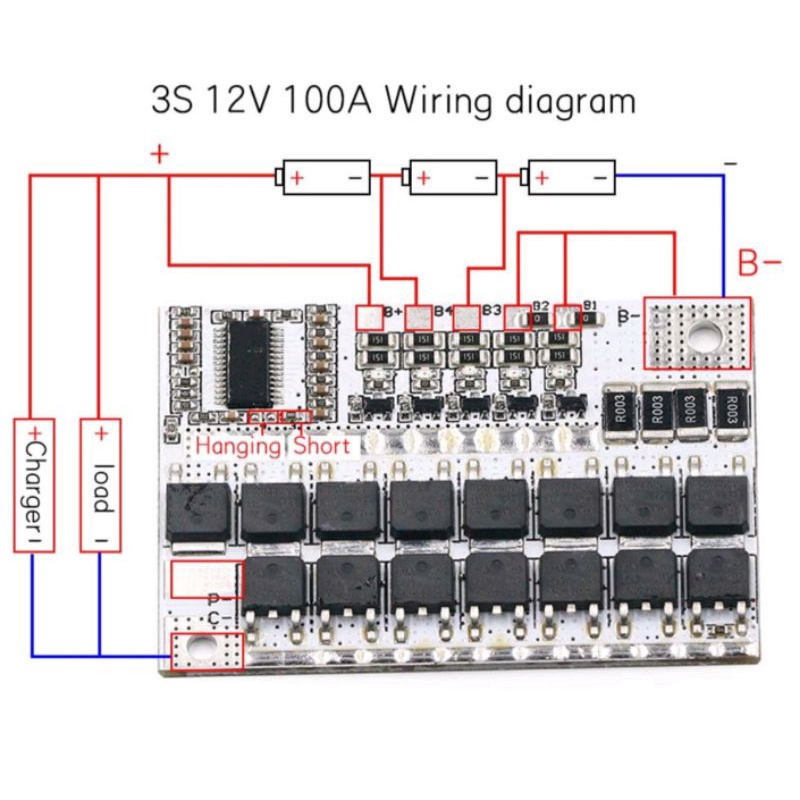 BMS Mạch Bảo Vệ cân bằng Pin 3.2v, 3.7v 3s 4s 5s 12v 100a Li ion, LiFePO4
