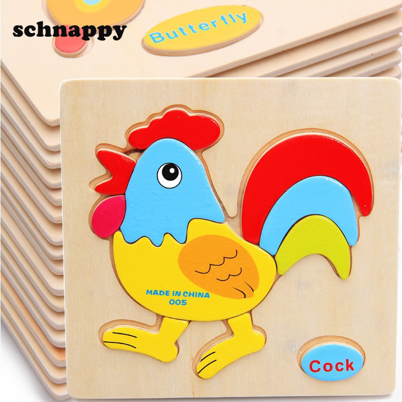 Bộ đồ chơi xếp hình giải đố giáo dục trẻ em bằng gỗ
