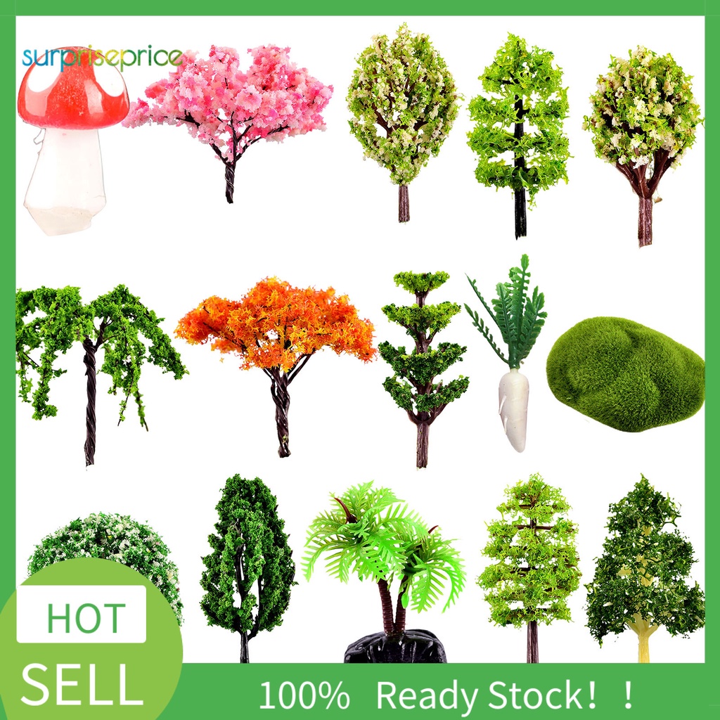 Đồ trang trí Cây Mini Bằng Nhựa Resin Dùng Trang Trí Tiểu Cảnh Diy