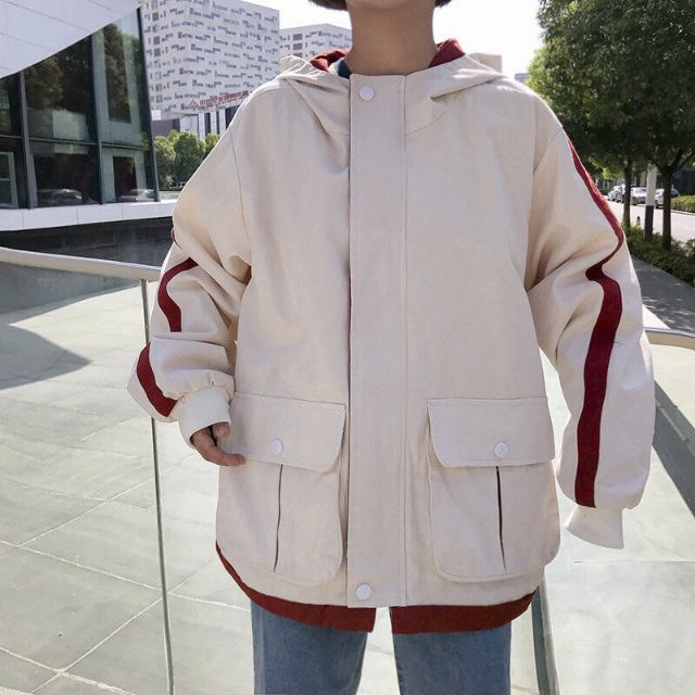 ÁO KHOÁC KAKI HỘP ĐEN - BOX JACKET UNISEX Viền Tay