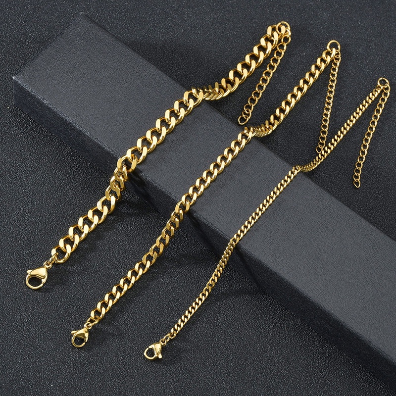 Vòng Tay Mắt Xích Bằng Thép Không Gỉ Màu Sắc Trơn Chất Lượng Cao Cho Nam