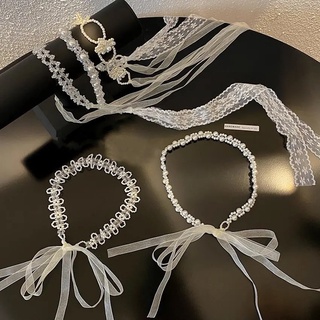 Dây Cột Tóc Đính Ngọc Trai Giả Phong Cách Mori Cổ Tích Kiểu Pháp Cho Nữ phụ kiện