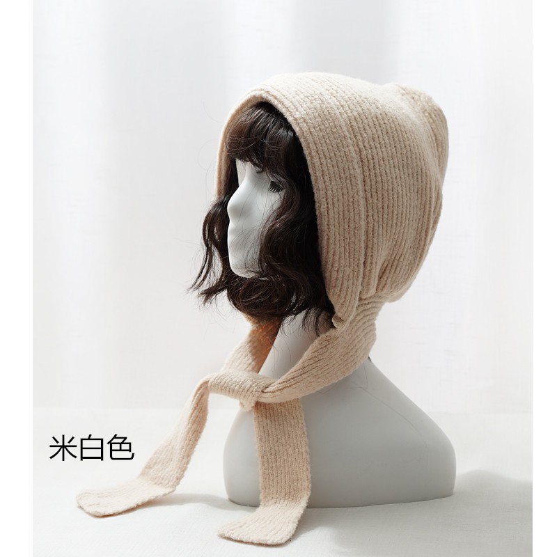 Mũ len trơn bảo vệ tai kiểu đơn giản retro Pháp Hàn Quốc thời trang thu đông cho nữ