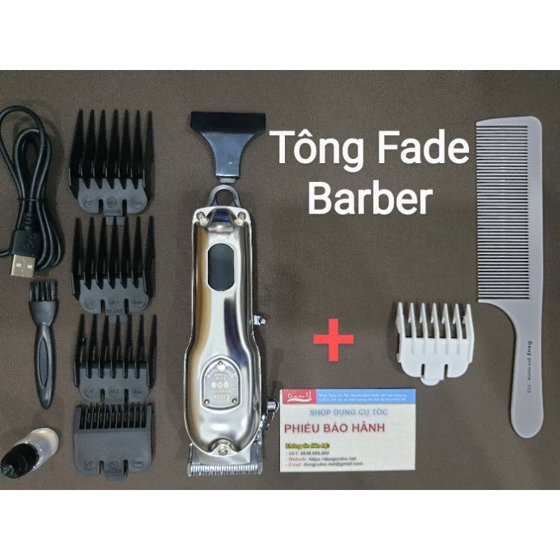 Tông Đơ Cắt Tóc Barber Resuxi 101 Động Cơ 10W, Tông Đơ Cắt Tóc Màn Hình LCD Fade Tóc Siêu Ngọt.(Ảnh thật)