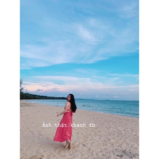 [ Ảnh  Thật]  Đầm Maxi hở lưng 2 dây (Hàng nhập Quảng Châu)