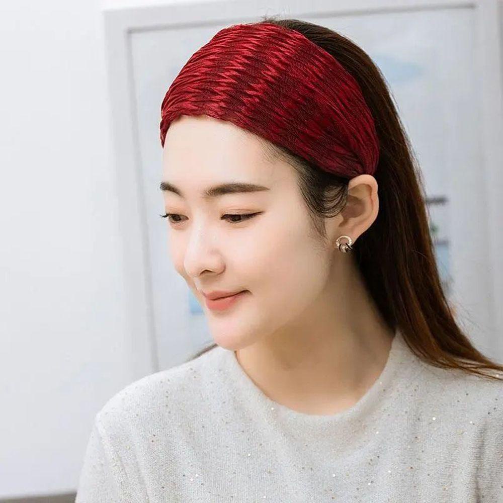 LILYES Băng Đô Cài Tóc Bản Rộng Màu Sắc Đơn Giản Phong Cách Retro Cho Nữ