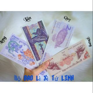 Combo 100 bao lì xì bộ tiền tứ linh