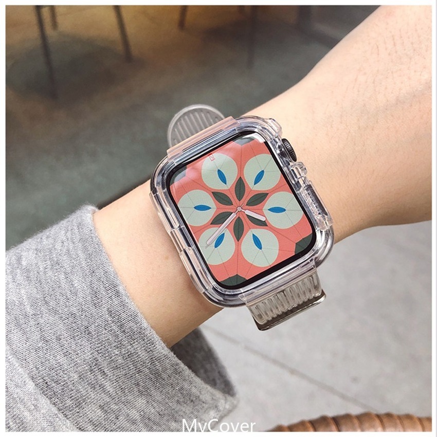 Vỏ Bọc Mặt Đồng Hồ Trong Suốt Cho Apple Watch Series 6 Se 5 4 3 2 1 Iwatch 38 40 42 44 mm