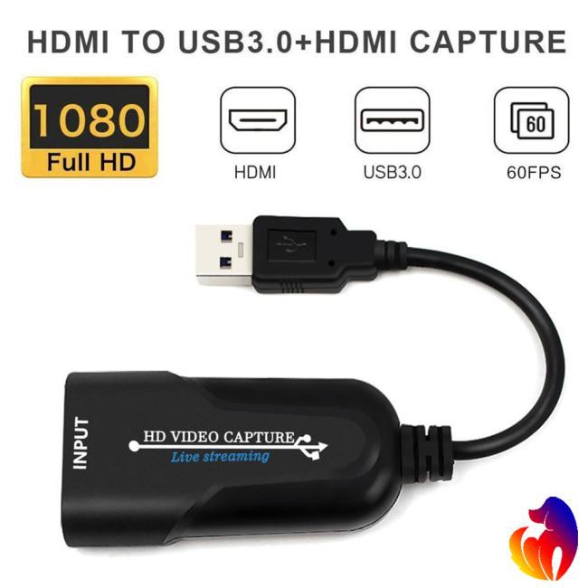 Portable USB 3.0 HDMI Game Capture Card Video Reliable Streaming for Live Adapter Video Recording Broadcasts