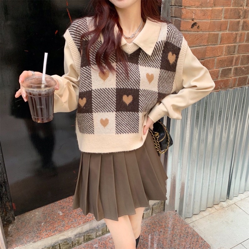 [FREESHIP]ÁO GILE HOẠ TIẾT CARO TIM HOT TREND