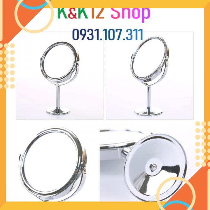 Gương trang điểm để bàn mini 2 mặt gương phẳng. Gương trang điểm đẹp, thiết kế nhỏ gọn, xinh xắn.