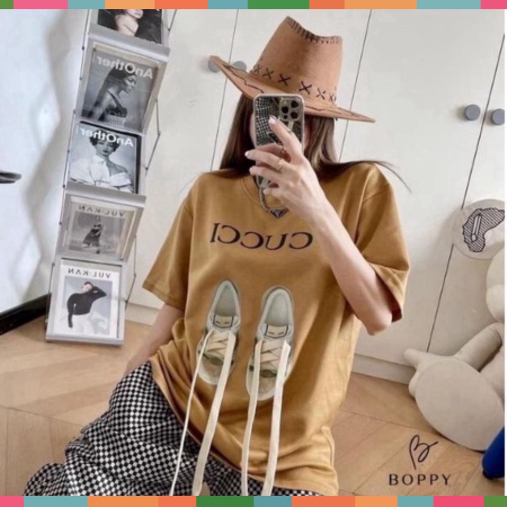 Áo thun nam nữ GC Đôi Giày, Áo thun unisex tay lỡ 3158 ullzang form rộng oversize chất liệu Cotton xịn dày dặn A3 | BigBuy360 - bigbuy360.vn