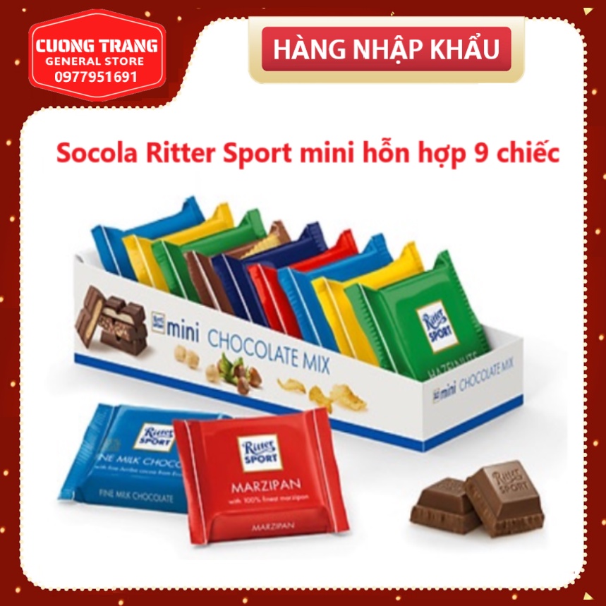 Kẹo Socola Ritter Sport mini hỗn hợp 9 chiếc 150g