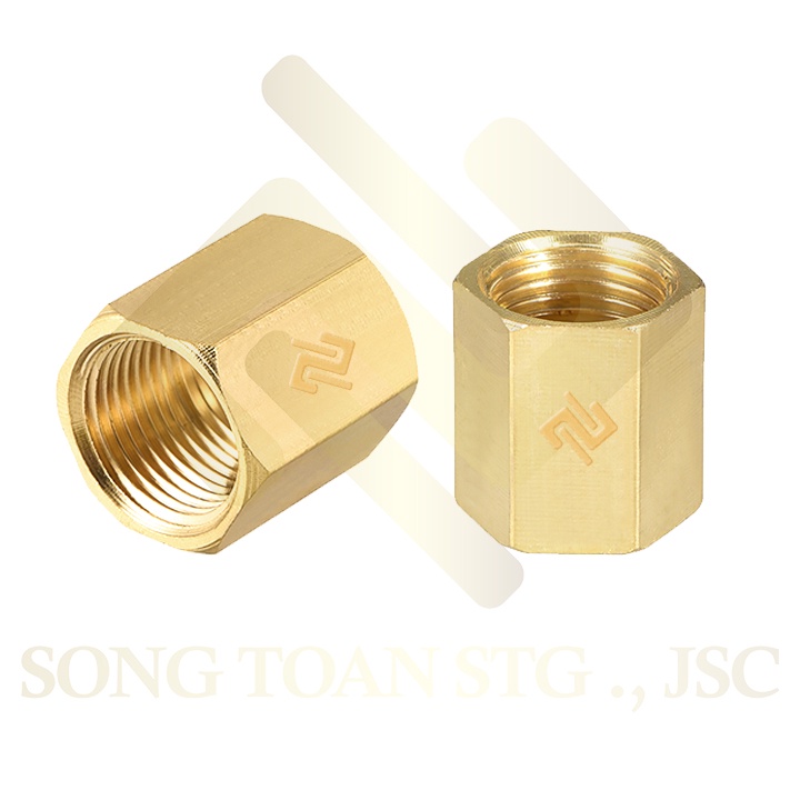 [MĂNG SÔNG ĐỀU] Khớp nối hai ren trong dân dụng BSP hệ G - Bằng đồng (Brass pipe fitting socket - reducing coupling)