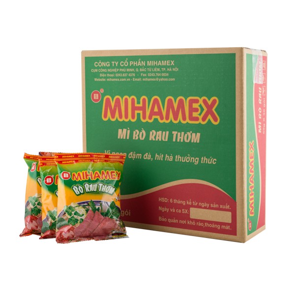 Thùng 30 gói mì MIHAMEX_ HV Bò Rau Thơm (50 Gr) ăn liền hảo ba gói tôm miền muối chấm omachi khô xào thùng đại indomie | WebRaoVat - webraovat.net.vn