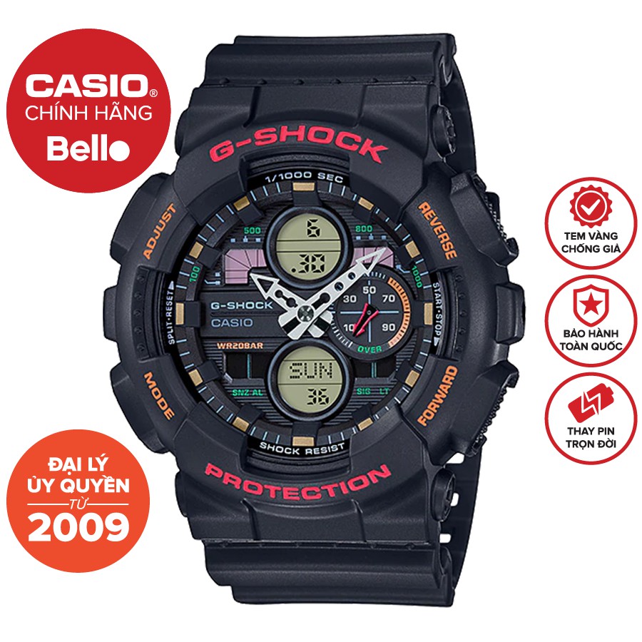 Đồng hồ Nam Dây Nhựa Casio G-Shock GA-140-1A4 chính hãng bảo hành 5 năm Pin trọn đời