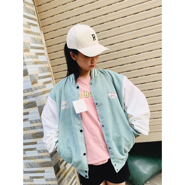 KHOÁC BOMBER THÊU UNISEX - ẢNH THẬT