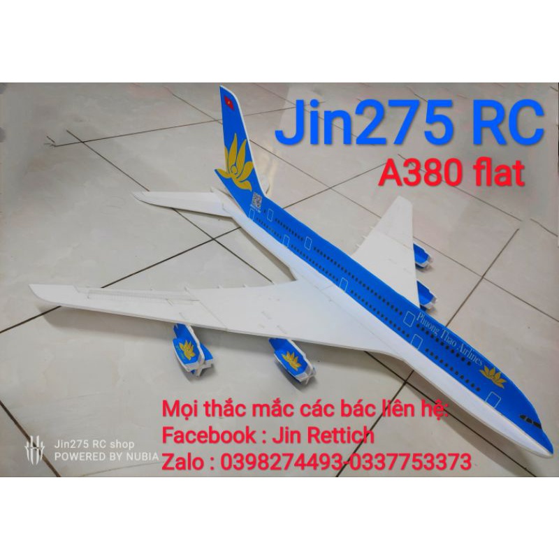 Bộ vỏ kit máy bay Boeing A380 Flat sải 1 mét