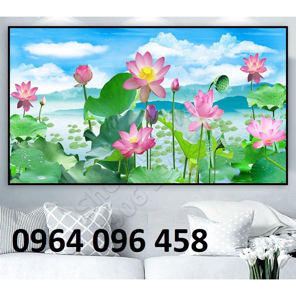 gạch ốp tường 3d mẫu tranh hoa sen - 09BV | BigBuy360 - bigbuy360.vn