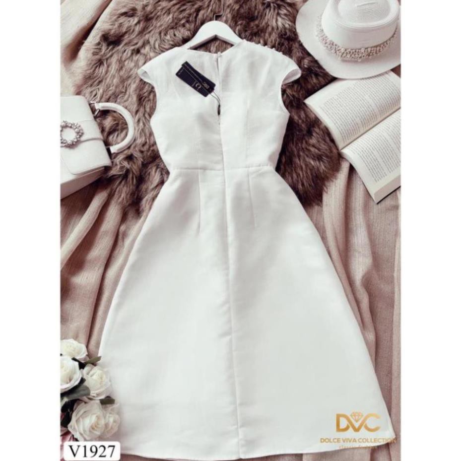 váy dự tiệc trắng vai ngọc dáng xòe V1927 - Đẹp Shop DVC (kèm ảnh trải sàn)