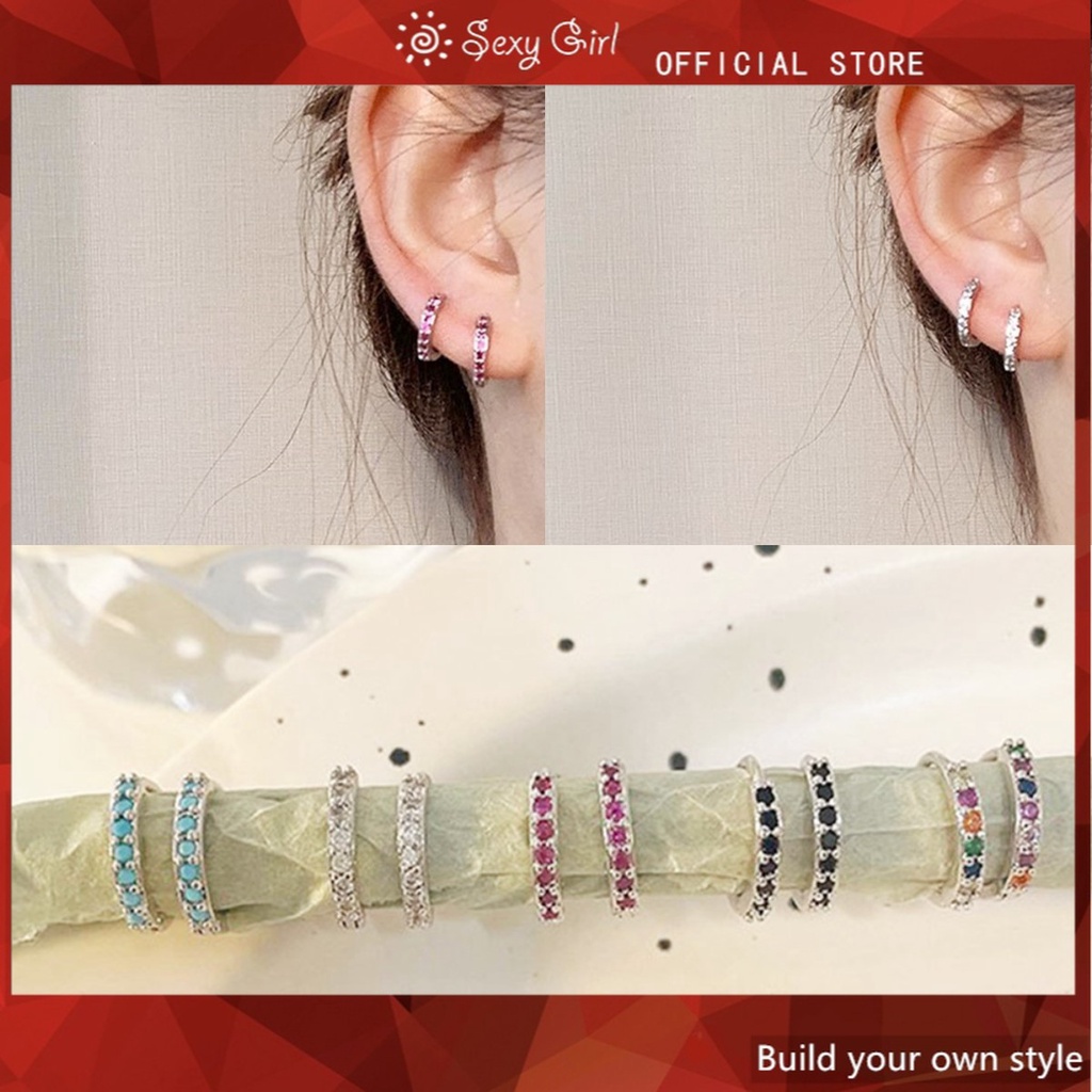 Đôi Khuyên Tai Đính Đá Lấp Lánh Thời Trang Hàn Quốc Cho Nữ