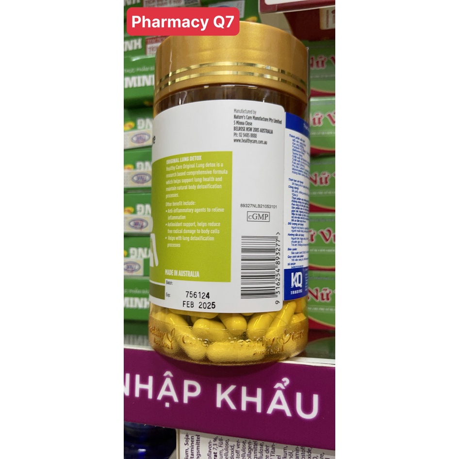 Viên uống Original Lung Detox Supports lung health - Hỗ trợ bổ phổi, bổ phế (Lọ 180 viên)