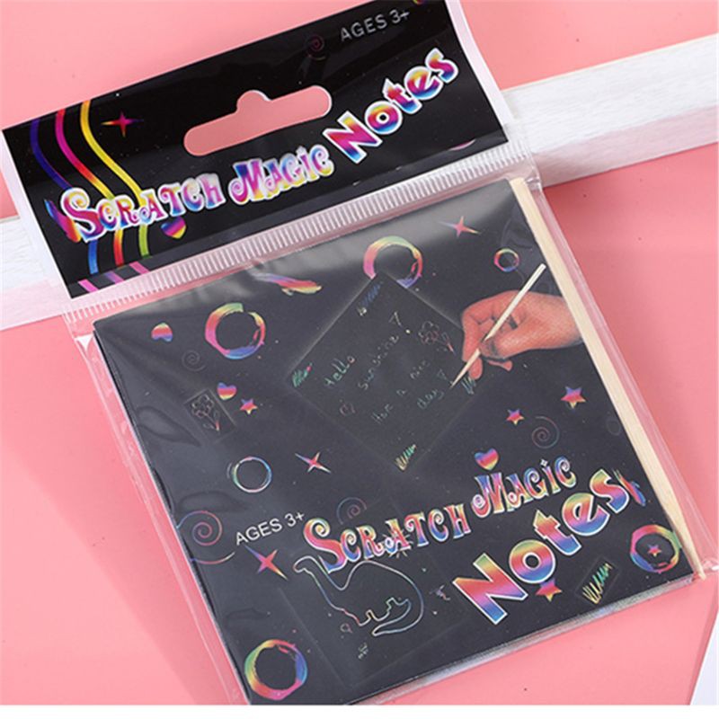 Set 24 giấy vẽ tranh loại cào nhiều màu sắc tiện dụng