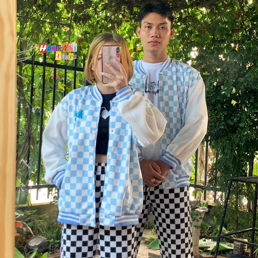 Áo Khoác Bomber Caro Satarday Funuyk Ulzzang Unisex Dáng Rộng Nam Nữ - MM